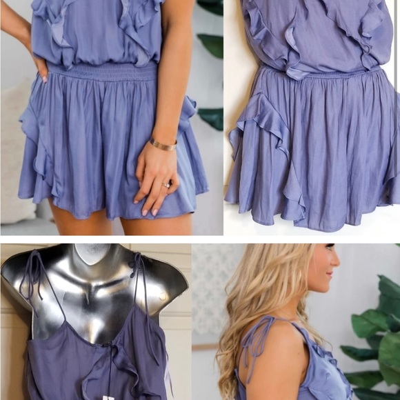 TAKE A WEEKEND AWAY RUFFLE DETAIL ROMPER ORCHID - Picture 2 of 2